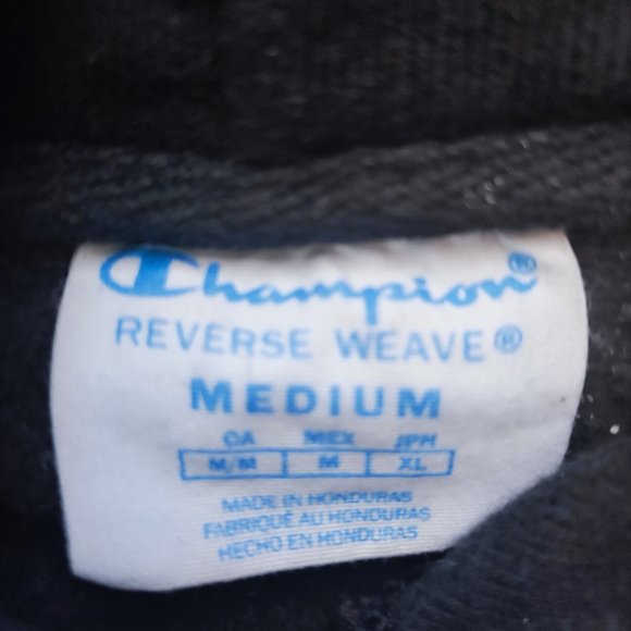 Vintage Champion black hoodie with gold design men's size M - Picture 4 of 6